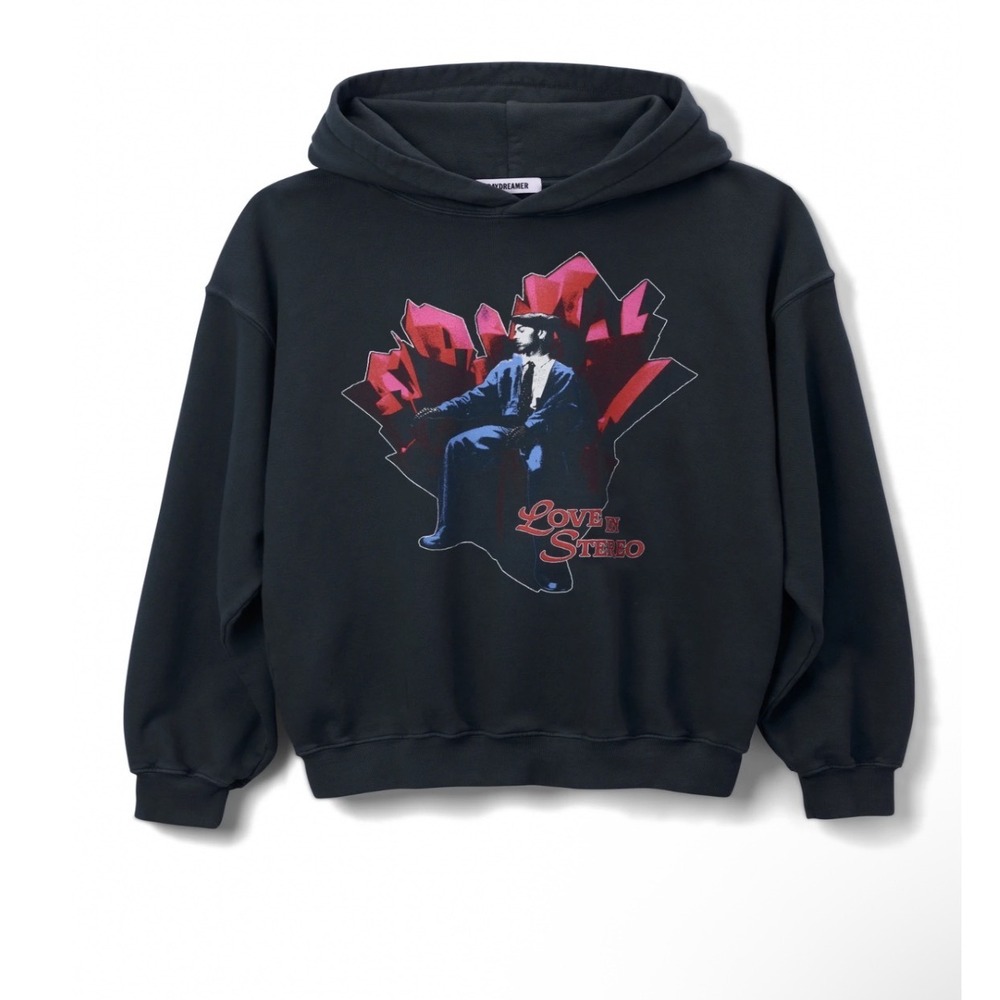 Daydreamer MAX Love In Stereo Hoodie Black Graphic Sweatshirt Mens Large L